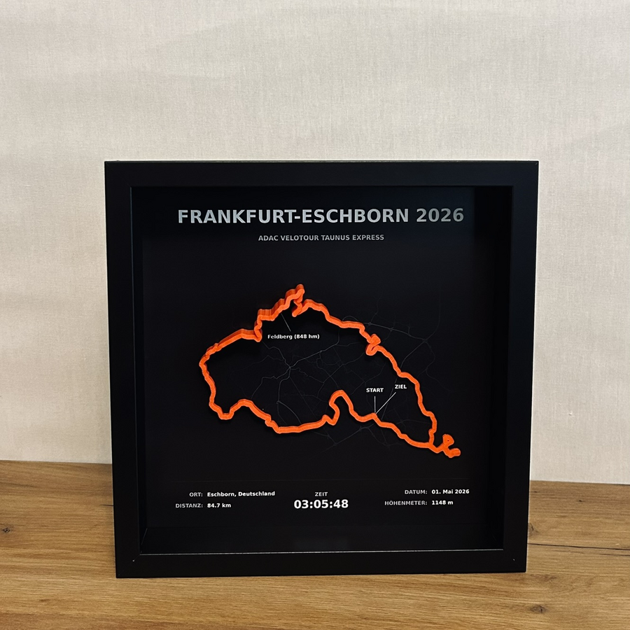 Fertiges 3D-Reliefposter: Frankfurt-Eschborn 2026 in Eschborn