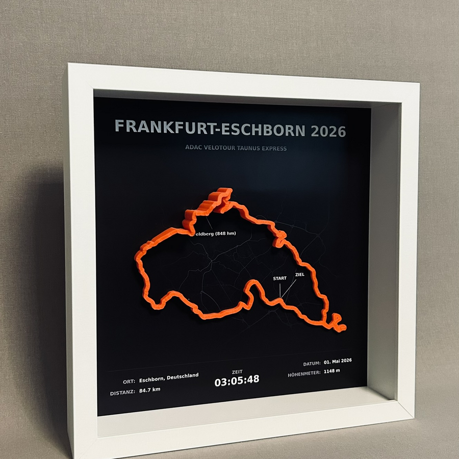 Fertiges 3D-Reliefposter: Frankfurt-Eschborn 2026 in Eschborn